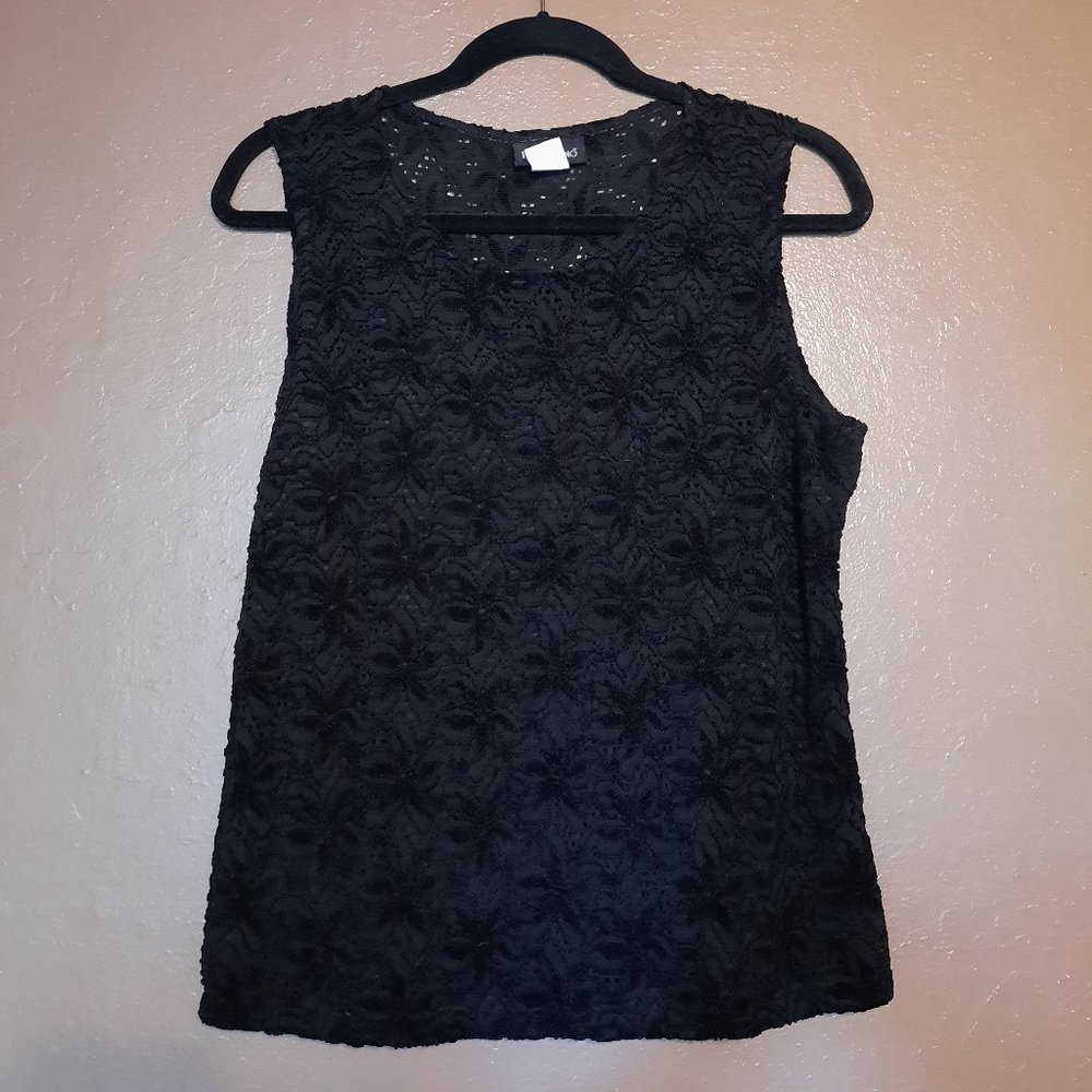 Medium Bay Studio Black Stretchy Lace Tank